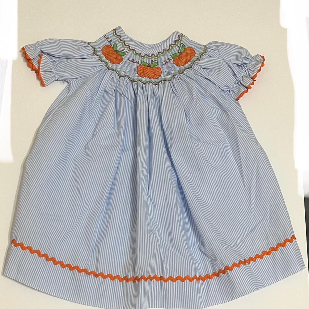 Three Sisters 12month seersucker dress